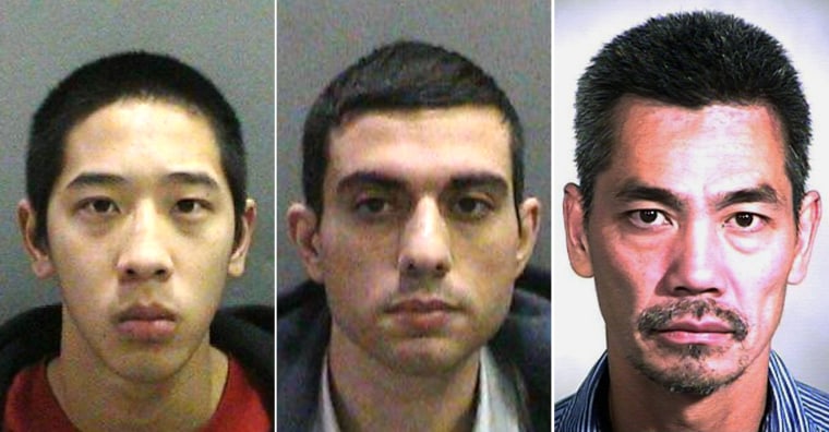 Image: Orange County inmates Jonathan Tieu, Hossein Nayeri and Bac Duong