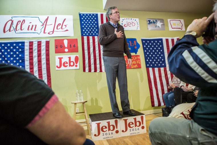 Image: GOP Presidential Candidate Jeb Bush Campaigns Day Ahead Of Iowa Caucus