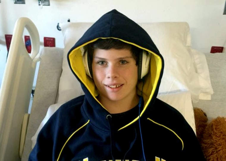 Trevor Sullivan after the 15-year-old got his heart transplant