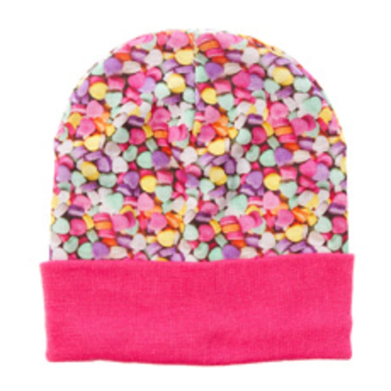 Claire's candy hearts candy knit beanie hat 
