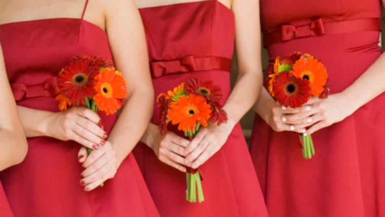 Bridesmaids with flowers