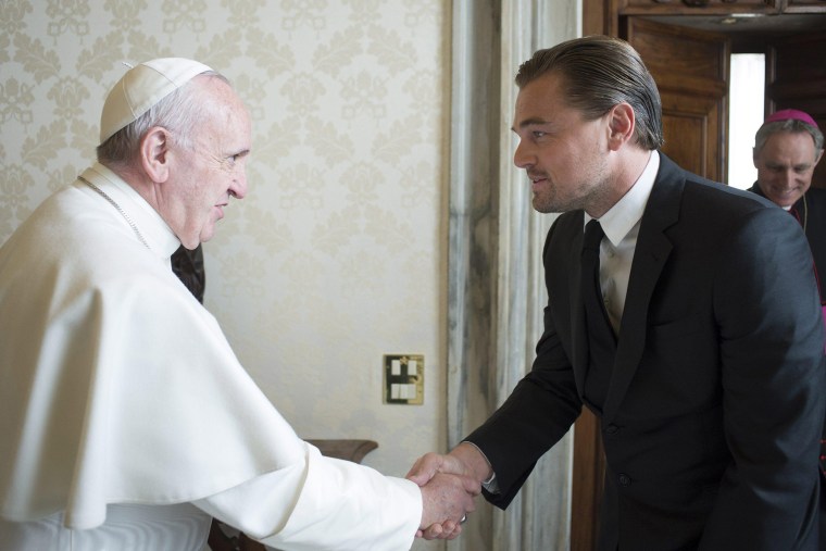 Pope Francis receives Leonardo DiCaprio