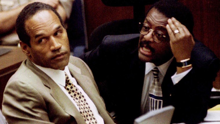 OJ Simpson during trial in 1995