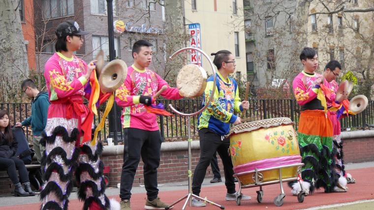 Image: New York United Lion and Dragon Dance Troupe - musical instruments
