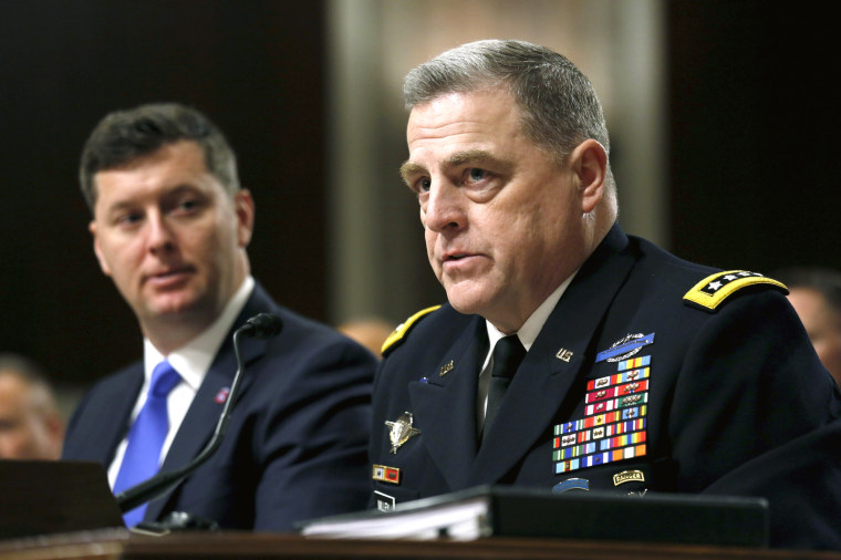 Image: Milley testifies at the Senate hearing about women deployed in ground combat units on Capitol Hill  in Washington