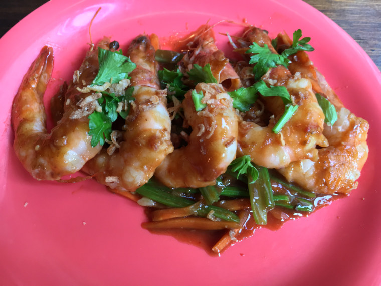 Laughing prawns are a "delicious dish that is a great fit for any feast," says chef Simpson Wong.