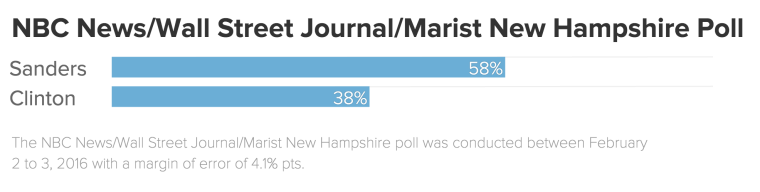 New Hampshire poll in Democratic race February 4, 2016