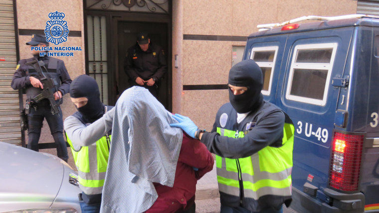 Spain's National Police carried out 12 raids on Sunday.