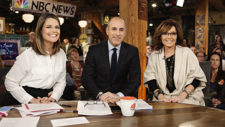 Sarah Palin, Savannah Guthrie and Matt Lauer