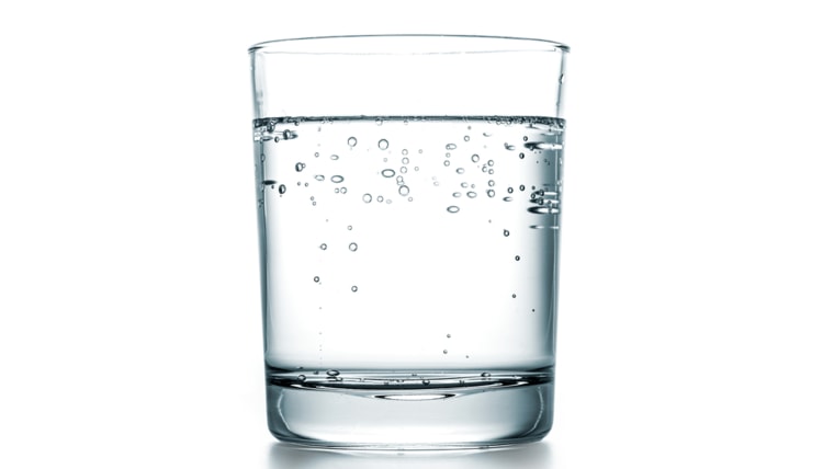 A fresh glass sparkling water; 