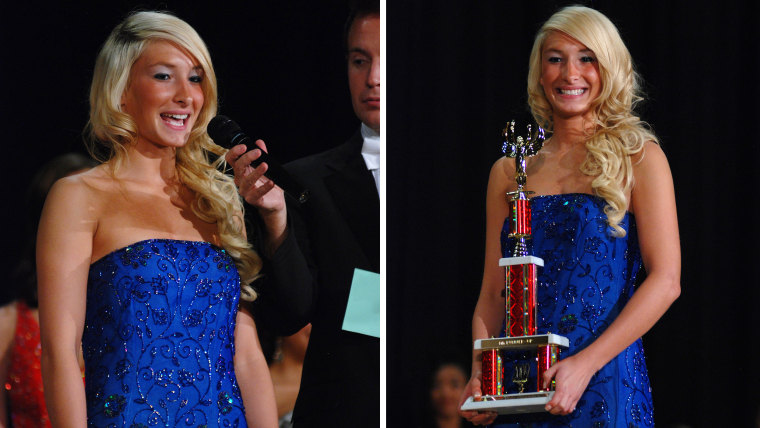 Ashton, age 17, at the Miss Teen Columbus Pageant 2008.