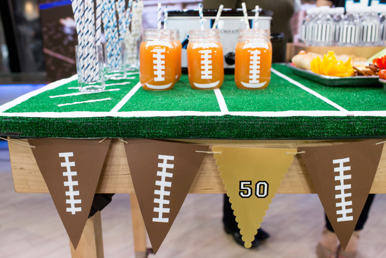 Maureen Petrosky demonstrates food and decor ideas for a Super Bowl party that's sure to score high with guests