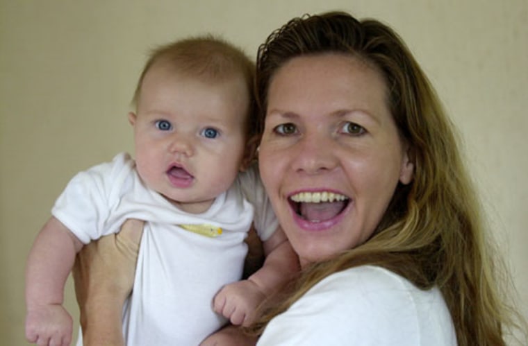 The author with her daughter, Kate, at 5 months. 