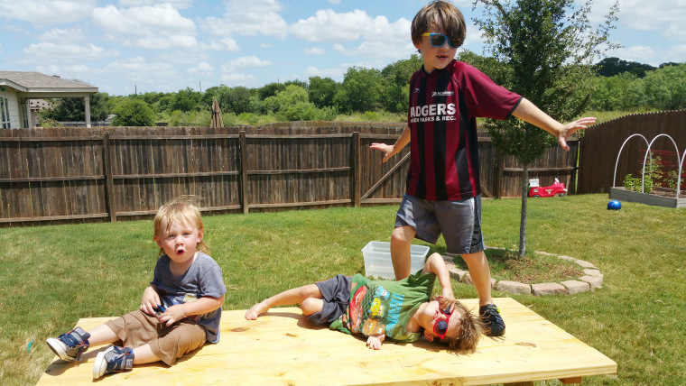 Meyer and her husband, Frank, have three sons, Jackson, 7, Jameson, 4, and Jasper, 2.