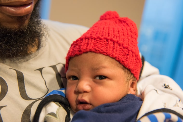 Many babies born in February are receiving red caps as part of the “Little Hats, Big Hearts” project, which draws attention to heart disease.