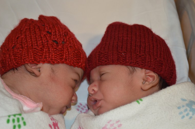 Many babies born in February are receiving red caps as part of the “Little Hats, Big Hearts” project, which draws attention to heart disease.