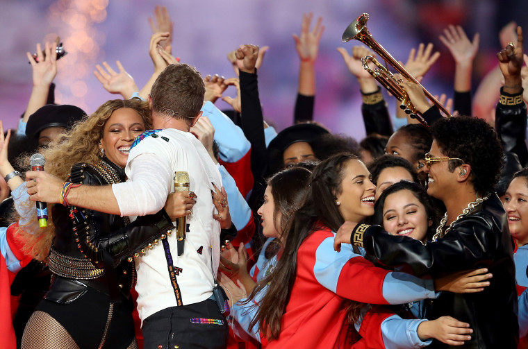 Coldplay, Beyoncé, Bruno Mars combine for Super Bowl halftime