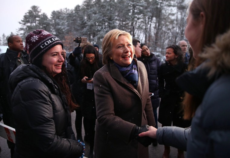 Image: Hillary Clinton Campaigns In New Hampshire Ahead Of Primary