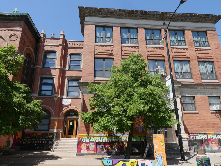 Balloons released at Chicago’s historic, Hispanic Pilsen neighborhood.