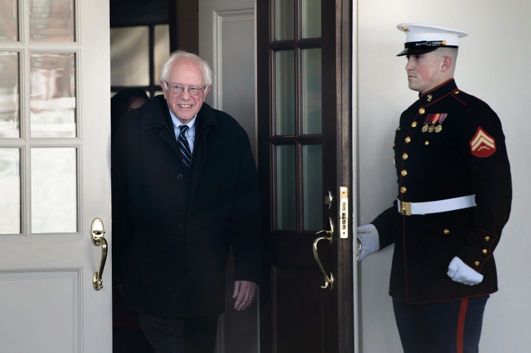 Image: Bernie Sanders leaves the White House