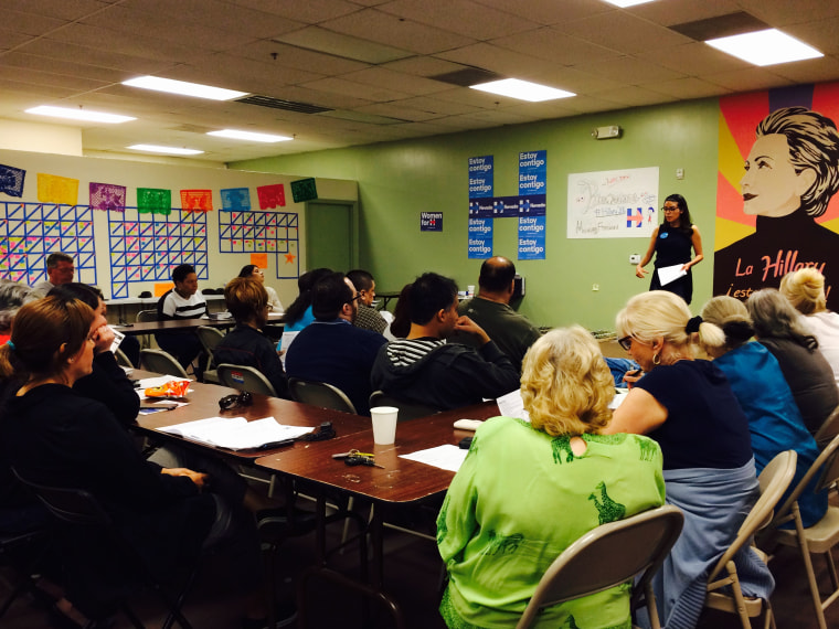 Volunteers working in Hillary Clinton's campaign