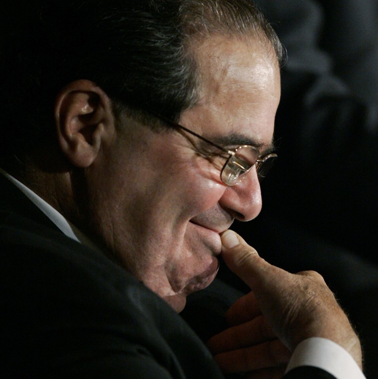 Image: Scalia smiles at the humorous comments