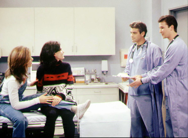 “The One With Two Parts” featured a double dose of TV doctors, with "E.R" stars George Clooney and Noah Wyle.
