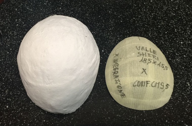A finished mold, one step to creating a client's 3D-printed hairpiece.