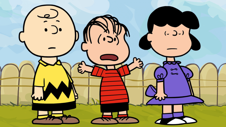 Entertainment, Linus, center, is shown with Charlie Brown and Lucy during a...