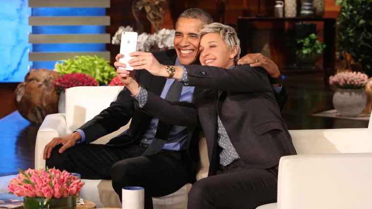 President Barack Obama with Ellen DeGeneres