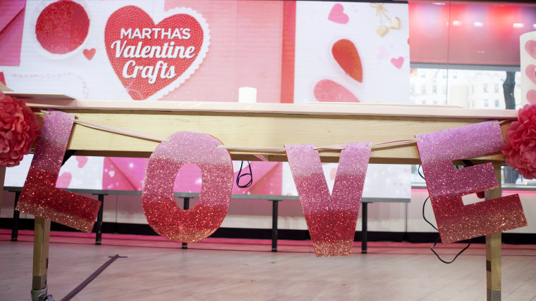 Martha Stewart Valentines Day glitter banner