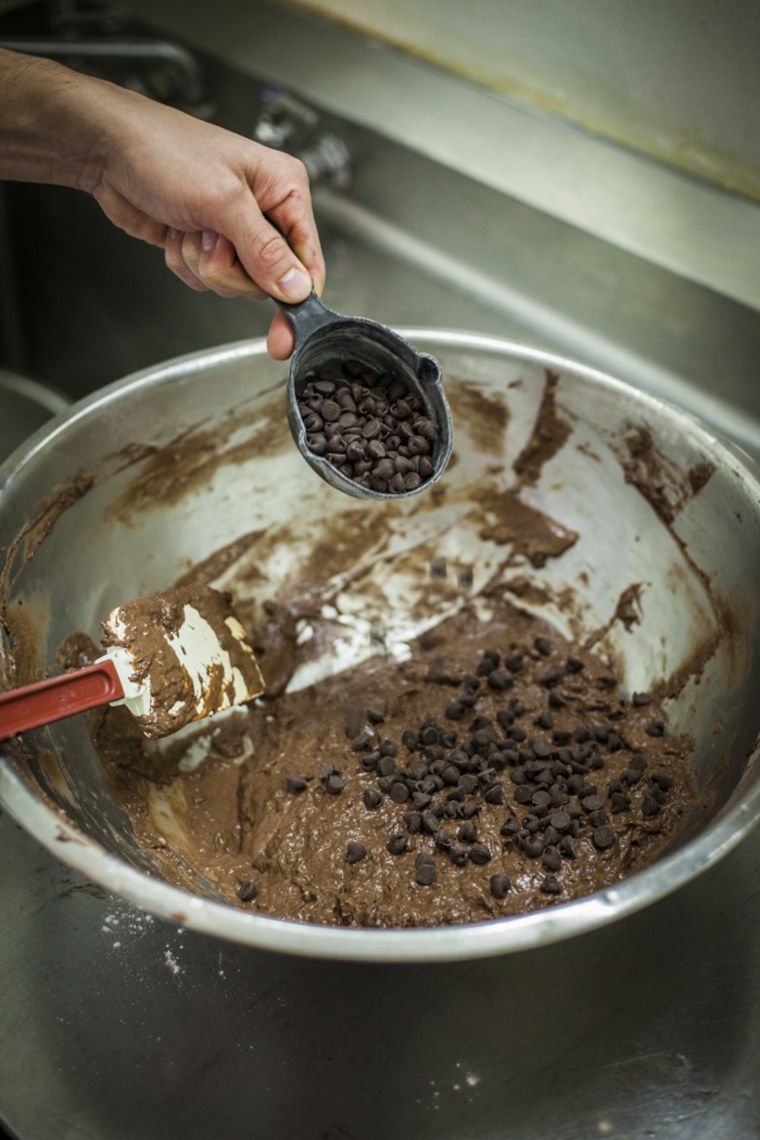 Chocolate Waffles: Fold in the chocolate chips