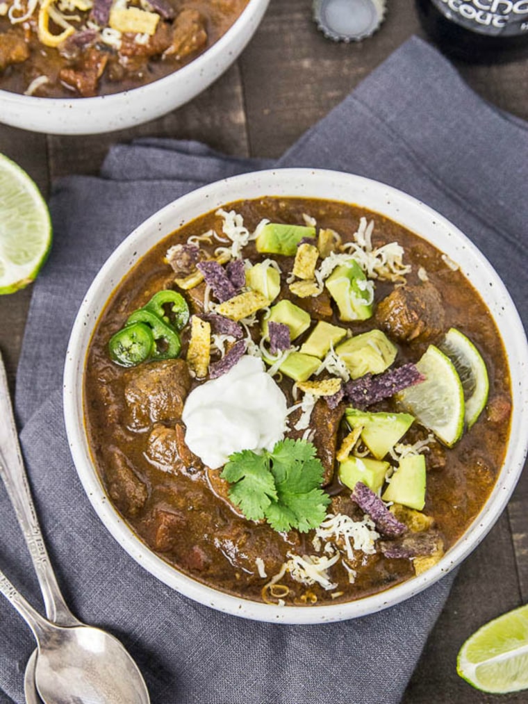 Tex-Mex Short Rib Chili recipe by TODAY Food Club member Cheyanne Holzworth-Bany of No Spoon Necessary