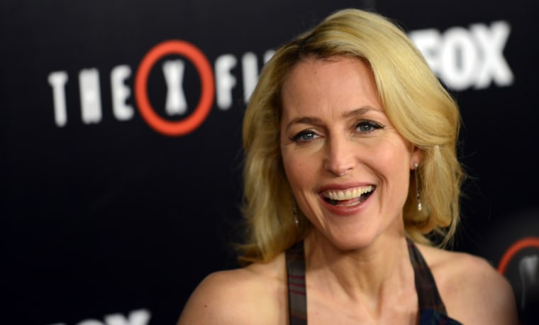 Gillian Anderson arrives for the premiere of Fox's 'The X-Files.'