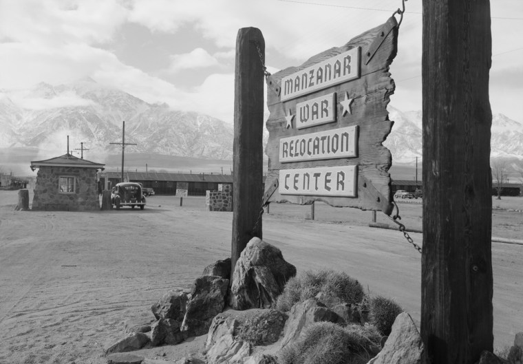 Image: Entrance to Manzanar at the Manzanar Relocation Center in California