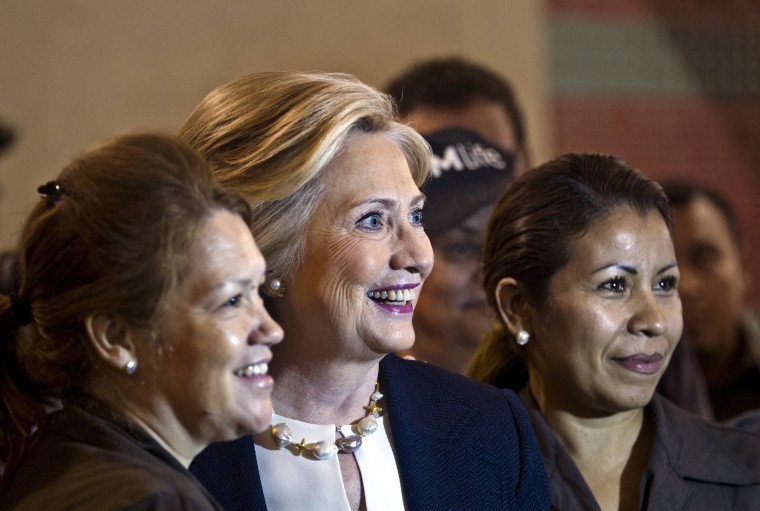 Image: File photo of Hillary Clinton arriving at the NALEO conference in Las Vegas, Nevada.