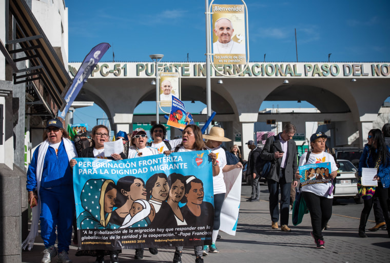 As part of the pilgrimage, the women crossed the border to Juarez through the Paso del Norte International Bridge.