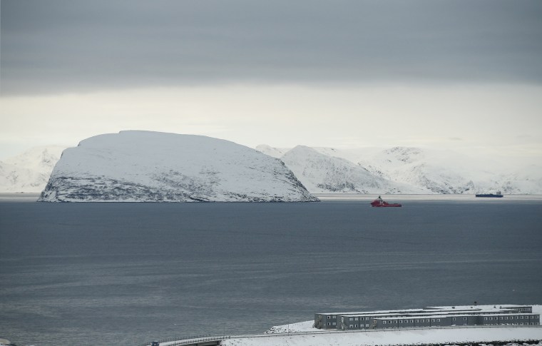 Image: The view towards the refugee camp in Hammerfest, northern Norway
