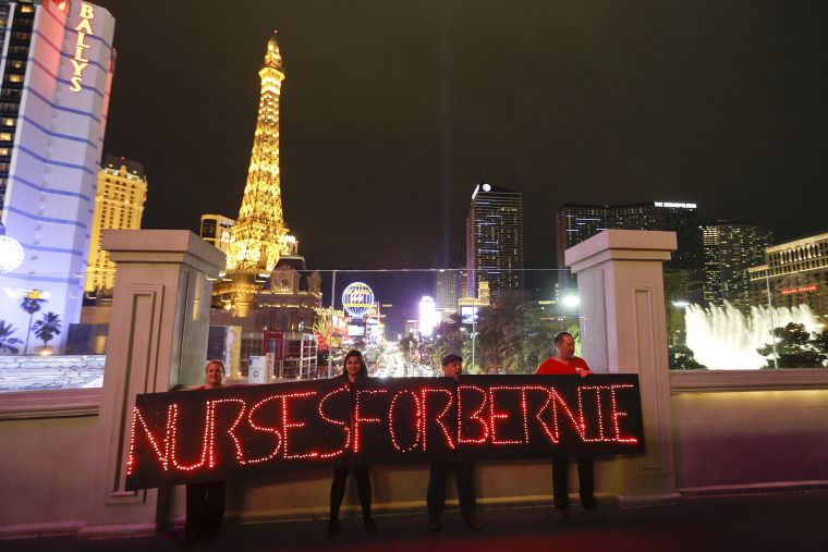 IMAGE: Pro-Bernie Sanders nurses in Las Vegas