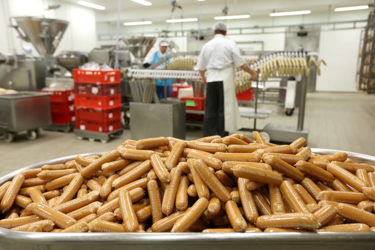 Image: Currywurst production at the Wolfsburg plant in Germany.