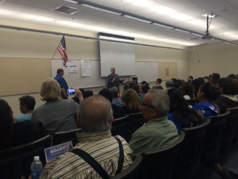 Latino caucus goers at a precinct in Las Vegas, Nevada