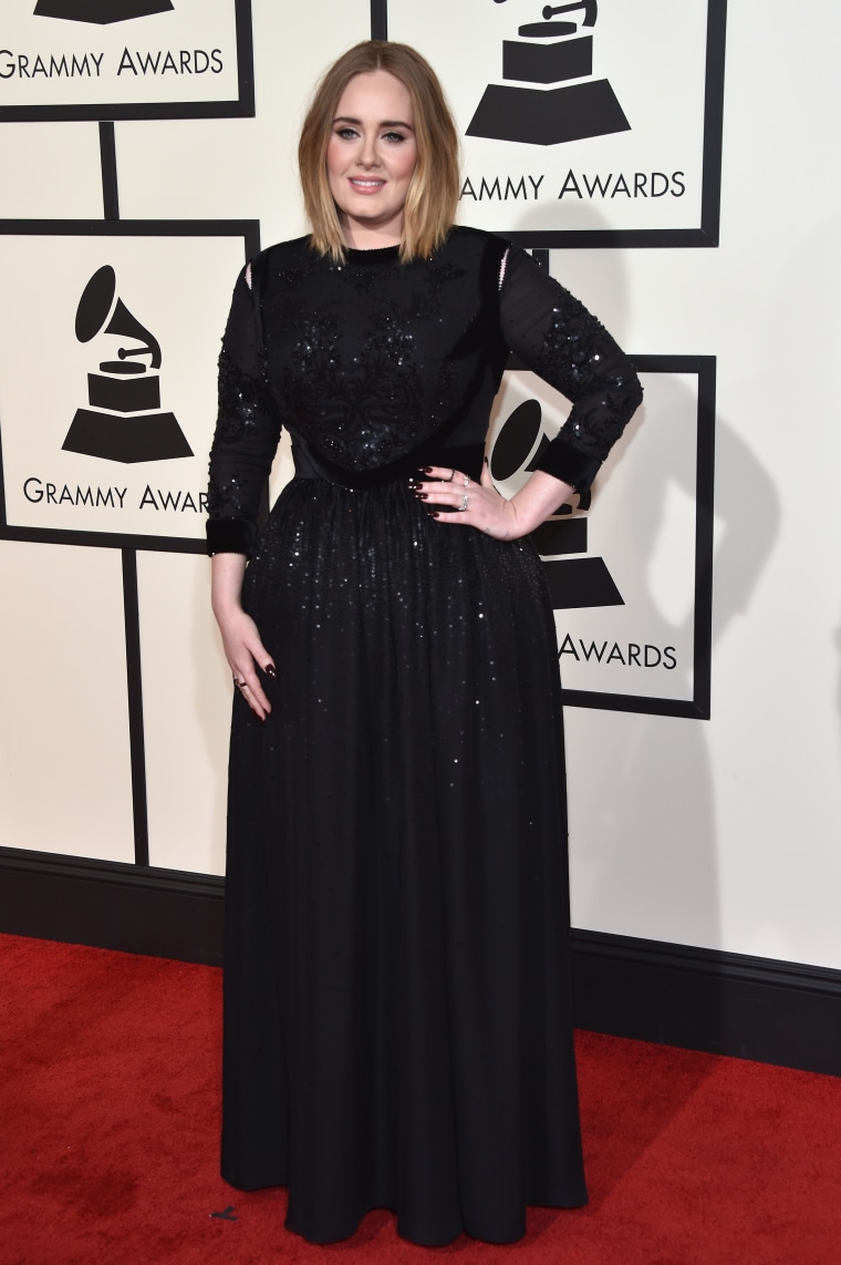Adele at the 2016 Grammy Awards.