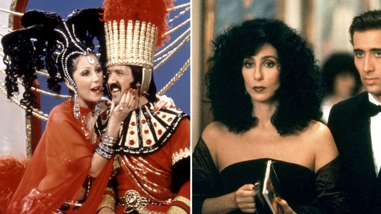THE SONNY AND CHER COMEDY HOUR, from left: Cher, Sonny Bono, 1971-74. MOONSTRUCK, Cher, Nicolas Cage, 1987.