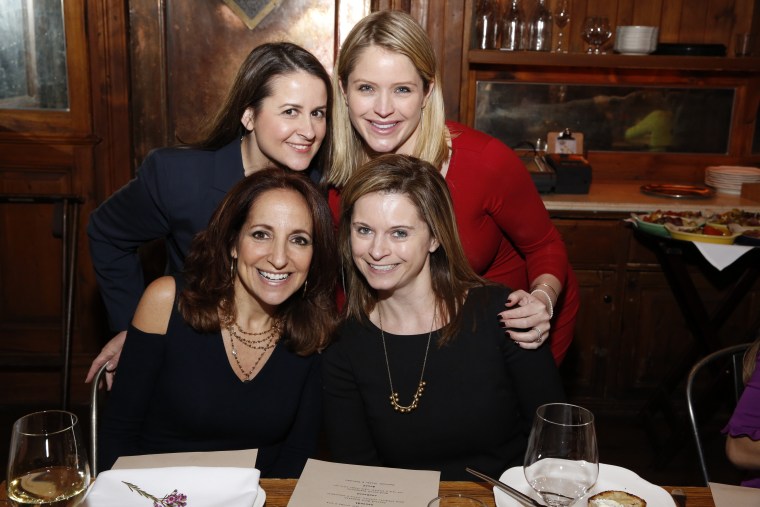 Joanne LaMarca (bottom left) with friends at the baby shower.