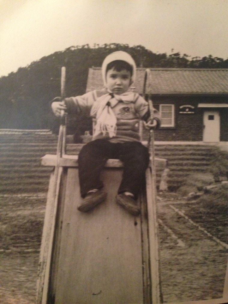 A photograph of Bella Siegel-Dalton as a child in South Korea in 1966, before her adoption by an American family.