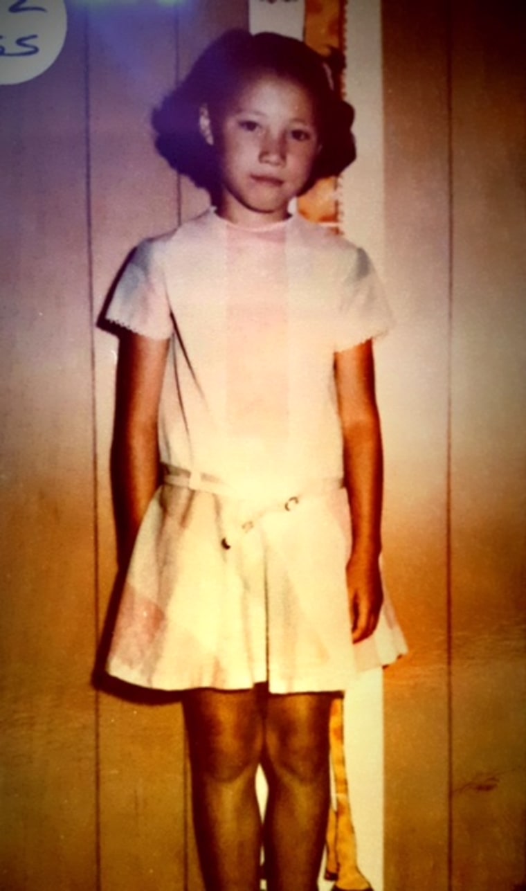 A photograph of Sarah Savidakis at an orphanage in Seoul, South Korea in 1969, the year before she was adopted by a Connecticut family.