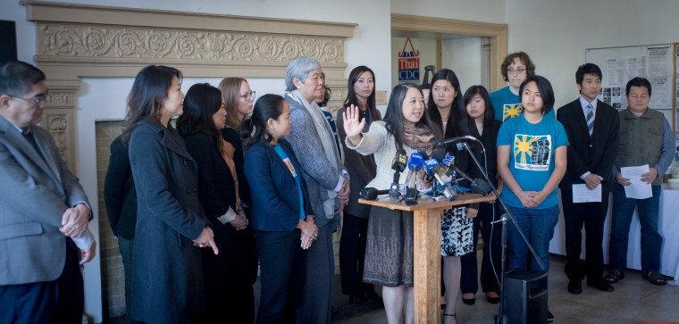 Chanchanit "Chancee" Martorell, executive director and founder of Thai Community Development Center, speaks about the new API Human Trafficking Task Force launched by several services organizations in Southern California Jan. 13.