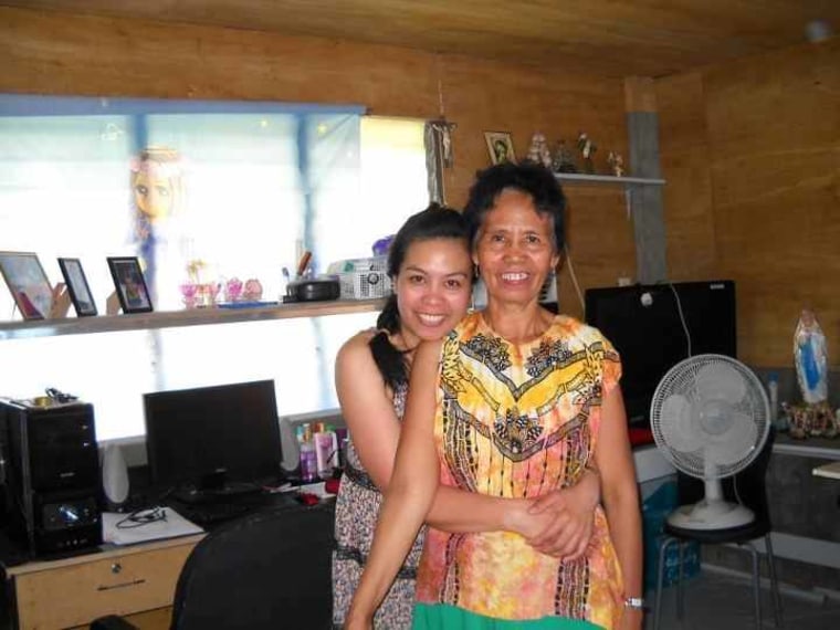 Angela Guanzon with her mother in the Philippines in 2012, four years after she was rescued by the Coalition to Abolish Slavery Los Angeles and the FBI.