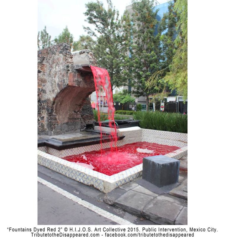 "Fountains Dyed Red 2" by the H.I.J.O.S. Art Collective.