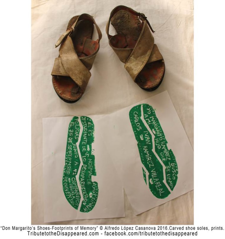 \"Don Margarito's Shoes-Footprints of Memory\" by Alfredo López Casanova.